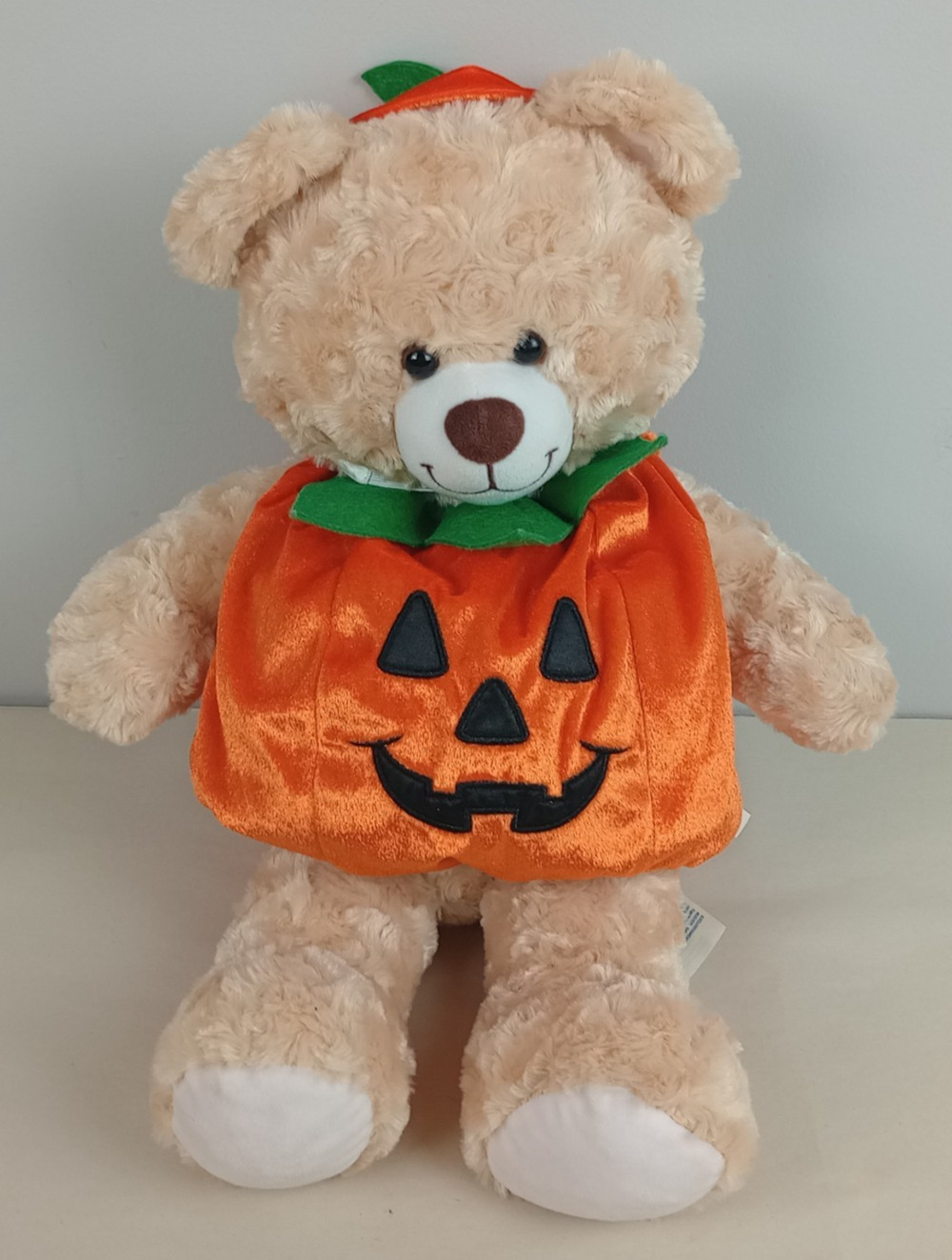 Build A Bear Halloween Jack‎ O Lantern Pumpkin Costume Hat 16" Tan Plush Bear